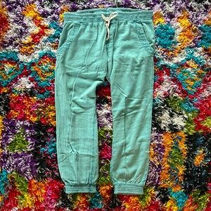 Rip Curl Linen Beach Pants Green Blue XL